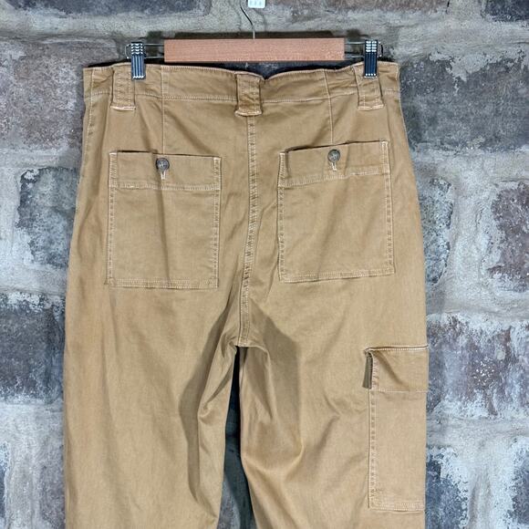 Joie Tan Tencel High Rise Straight Leg Cargo Pants 10 - Picture 6 of 14